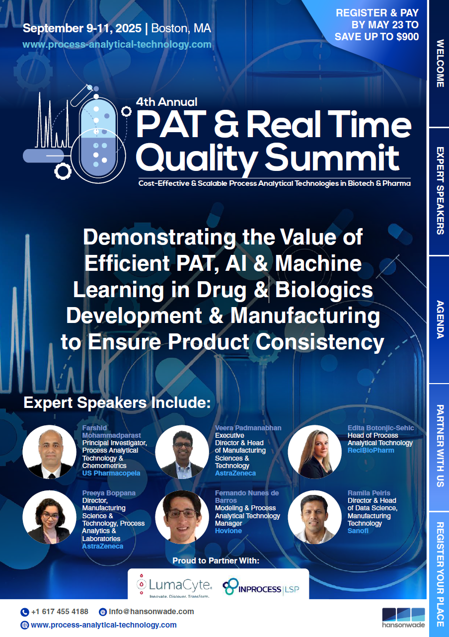 Brochure Cover Image 4th PAT & Real Time Quality Summit Brochure Cover Image 4th PAT & Real Time Quality Summit